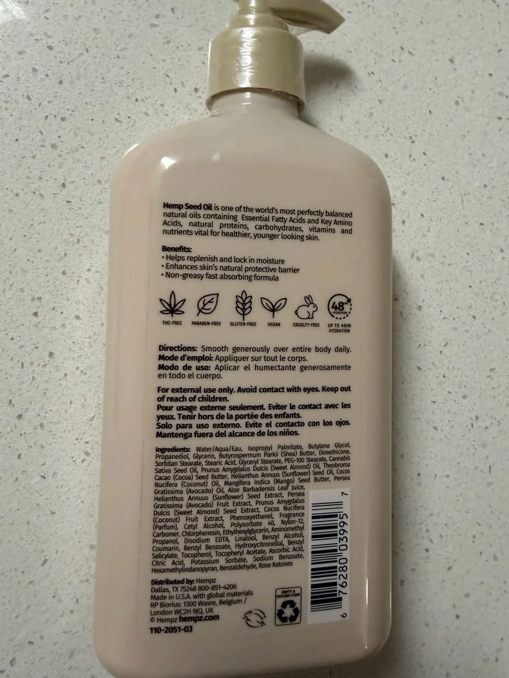 HEMPZ Koa & Sweet Almond Shea Butter Body Moisturizer 17 fl oz / 500 ml - Picture 6 of 6